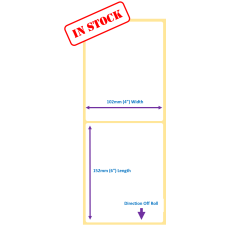102mm x 152mm Thermal Transfer Labels, Permanent Adhesive (76mm core)